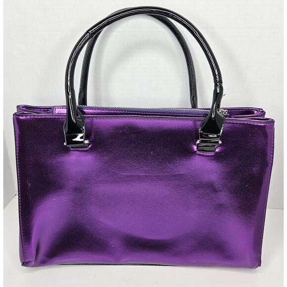 Younique Shiny Metallic Purple Makeup Tote Bag Purse - Picture 2 of 11